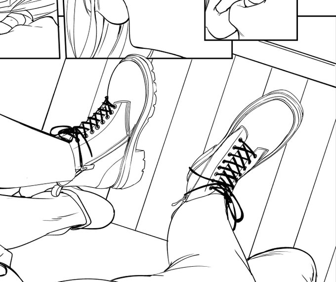 今回の新刊はブーツとダボダボパーカーにこだわって作画しております。 