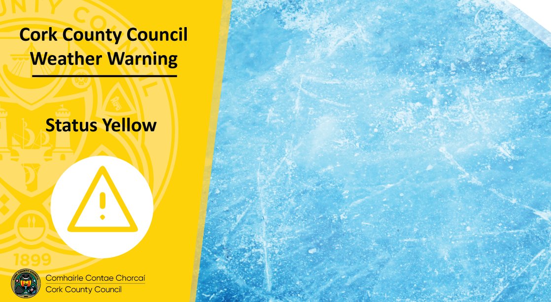 Corkcoco's tweet photo. Roads Update 8:50AM
❗️Road conditions across all areas of the county are currently treacherous
Fluctuating/dropping temperatures following overnight rainfall between salting runs led to the development of black ice on many roads
Motorists are advised to exercise extreme caution https://t.co/FgusAQ2tzG
