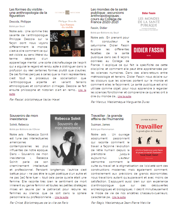RegBarF's tweet photo. Les livres de @RebeccaSolnit, @anthrowittering, @colinlebedev, @Cypbog, P. Descola, D. Fassin, M. Davis, M. Quet, S. Boni sont parmi les coups de cœur "Sciences sociales" annuels des bibliothèques de la Ville de Paris
https://t.co/Gj2anGfrsU
@BibParis https://t.co/Xb95ajH0py