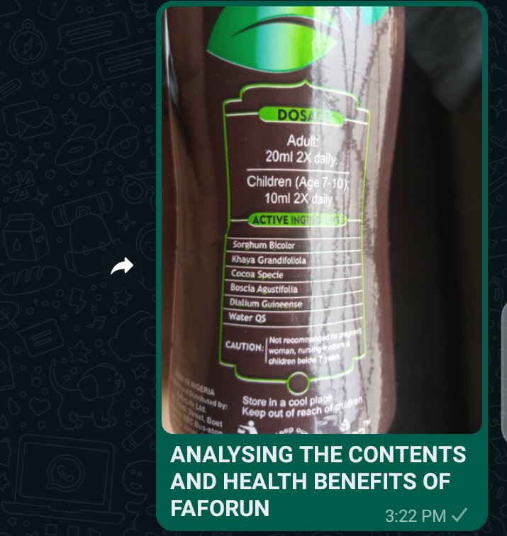 faforlifeagent's tweet photo. 1/2 Analysing the contents of Faforun stem cell supplements. For orders or enquiries send Whatsapp message to +2348060778264 +2348023467737 #faforun #faforlife #stemcell #stemcelltherapy #supplements #nigeria #healthandwellness #Health https://t.co/iUzaCeqBGK
