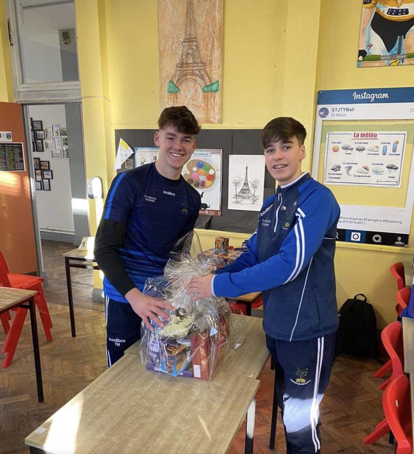 stjosephsrush's tweet photo. We were delighted to welcome Sister Basil and Olive from the St Maurs Conference of @SVP_Ireland to the school. Our students presented them with €5,200 worth of vouchers and  hampers that has been raised as a result of our #STJsings4SVP. @ceist1 @RushTidyTowns @AccessTCD https://t.co/UhDh0Iqu4z