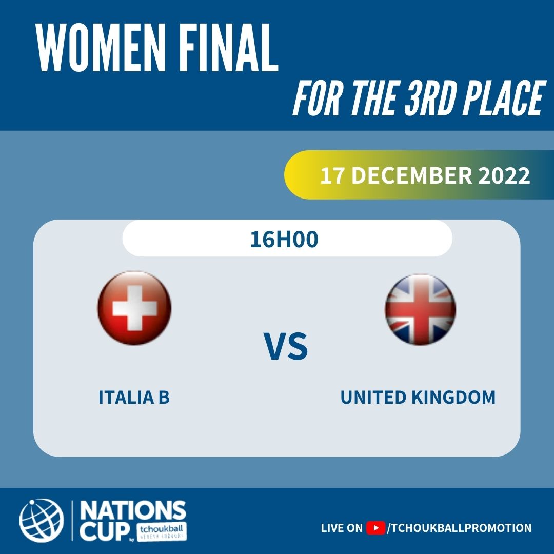 Here are the 2 matches that will define the final podium of this edition of the Nations Cup for the women category! 🟡🔵🏆🤾‍♂️
#GenevaIndoors #TGI #Tchoukball #NationsCup #TchoukballGeneve #TGI2022