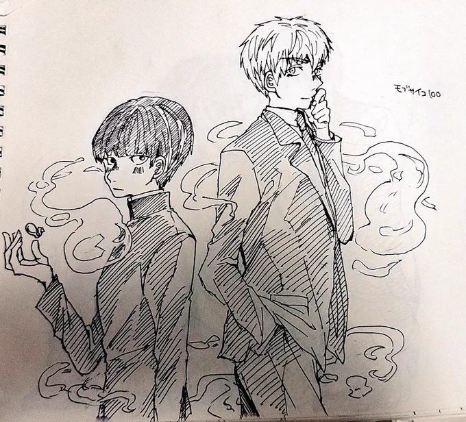 むか〜しに描いたモブ//サイのイラストを上げて欲しいと言われたからまとめてみた(恥) 