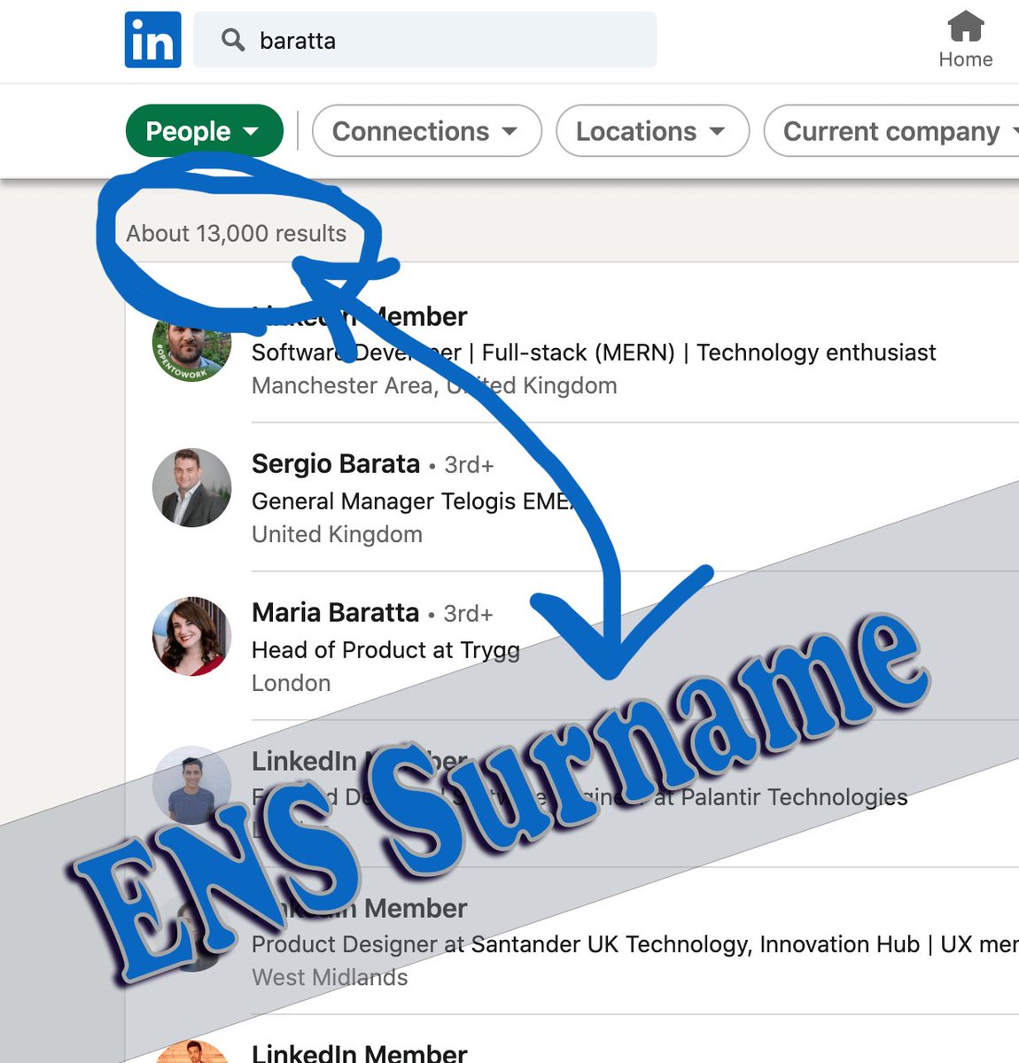 nibby_eth's tweet photo. Anyone considering long term strategic plays in #ENS might want to look at Surnames. Either as one of purchase to wealth individual for flex or for recurring income one #enswrapper is deloyed. #baratta Over 50 Surnames in my bag. https://t.co/uLRMkoikdf