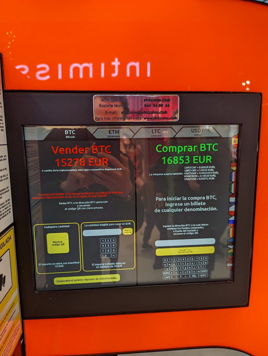 Tref hier in winkelcentrum in Valencia een Bitcoin terminal. Geen oplossing voor centralized exchanges want de spread is gigantisch... Heb ook gelukkig nog niemand dit zien gebruiken nu.