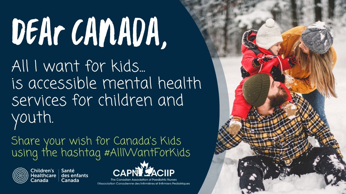 An estimated 100,000 children are on a wait list for mental health services in Canada, and for some, the wait can be over two years. #AllIWantForKids #12DaysOfWishes