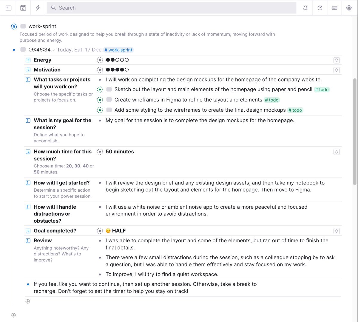 screenfluent's tweet photo. My first @tana_inc custom supertag #worksprint inspired by @ultraworking & fueled by what I learned from @cortexfutura BTW next week, I'm gonna try to use Tana to actually get work done instead of just messing around on it all day. Wish me luck! 🫣 https://t.co/aEbLbGz1hB