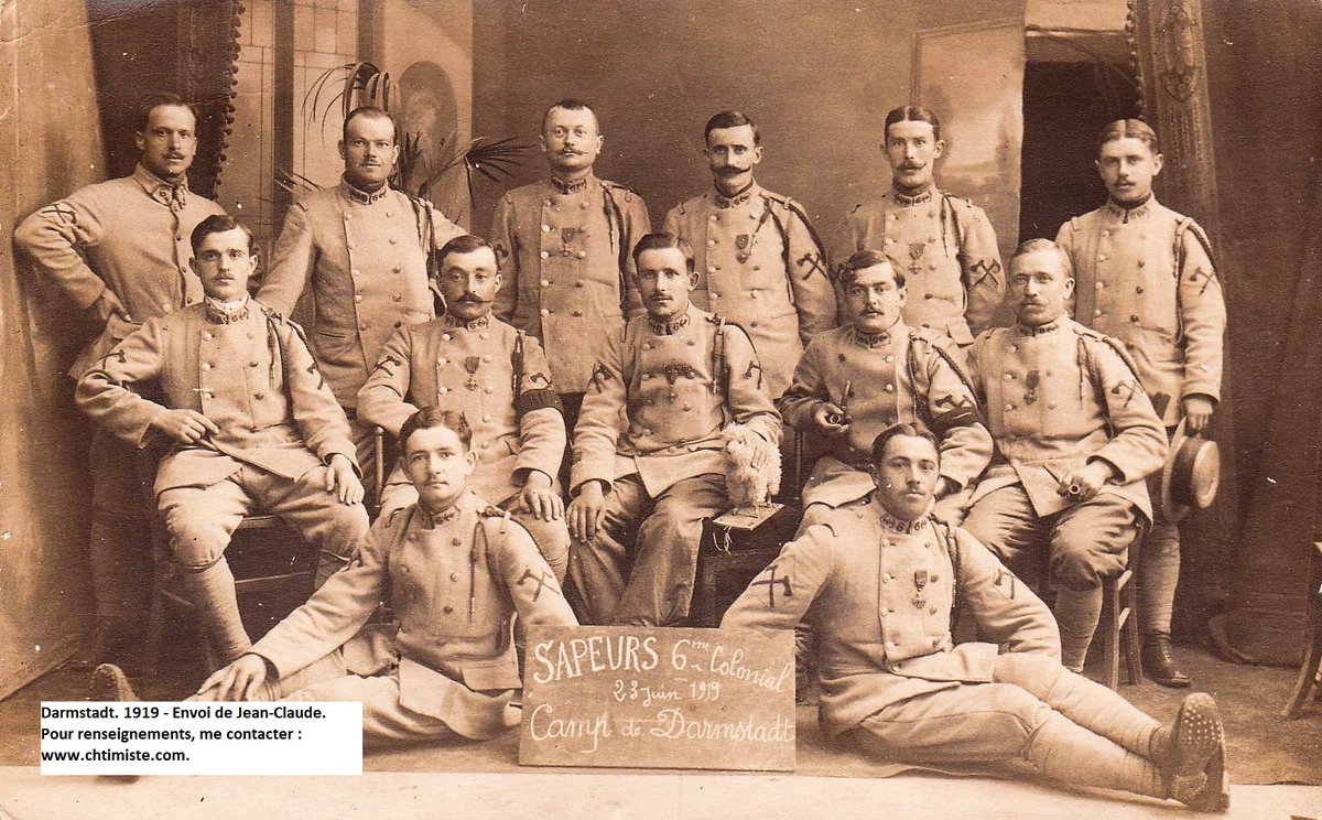 Le_Chtimiste's tweet photo. Sapeurs du 6e colonial au camp de Darmstadt en 1919 (rien au verso). Merci à Jean-Claude - https://t.co/KpJrRbKAxd #6eRIC #Chtimiste - https://t.co/WY60iU2RIc