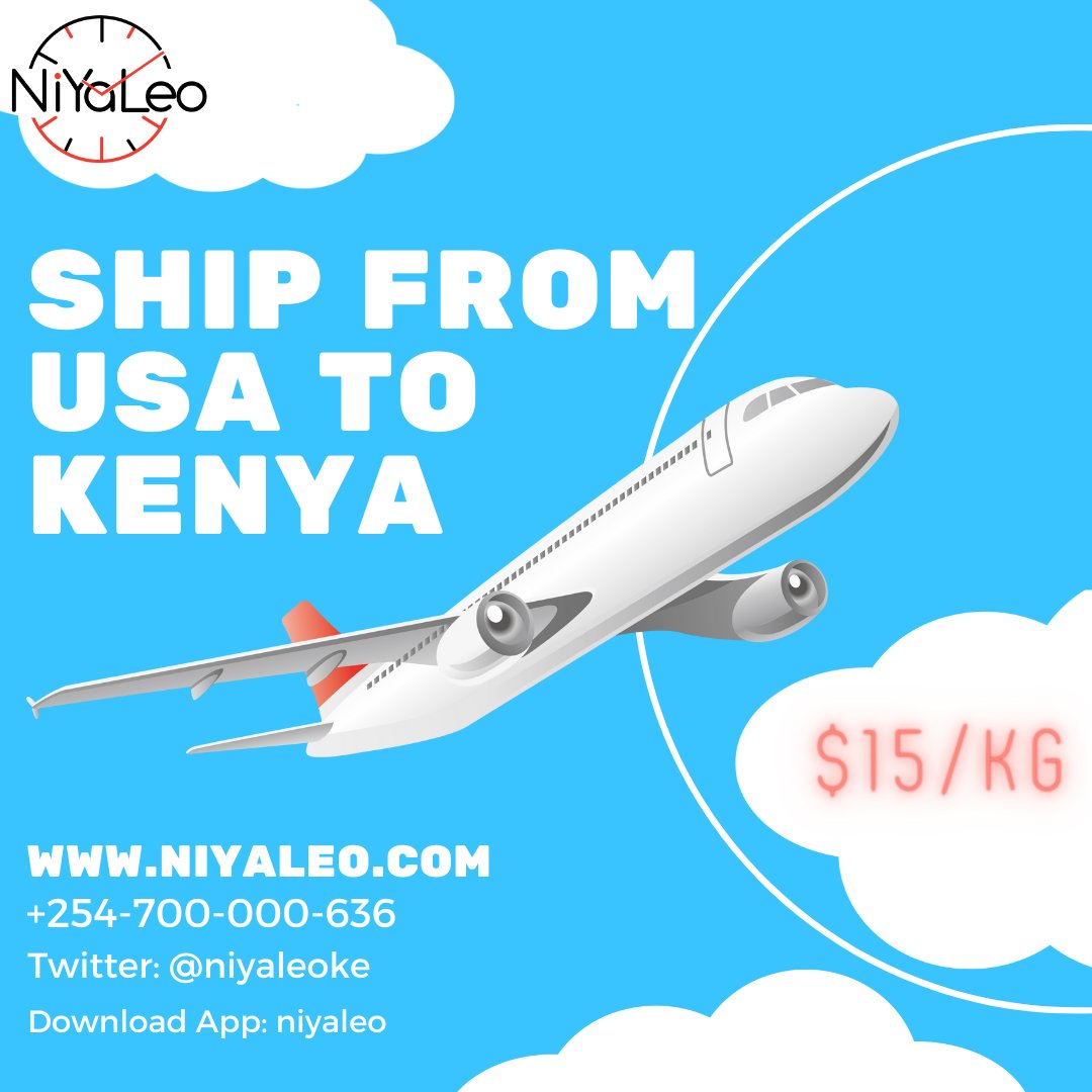 Ship from USA to Kenya at $15 per Kg only! niyaleo.com/us-kenya-shipp…