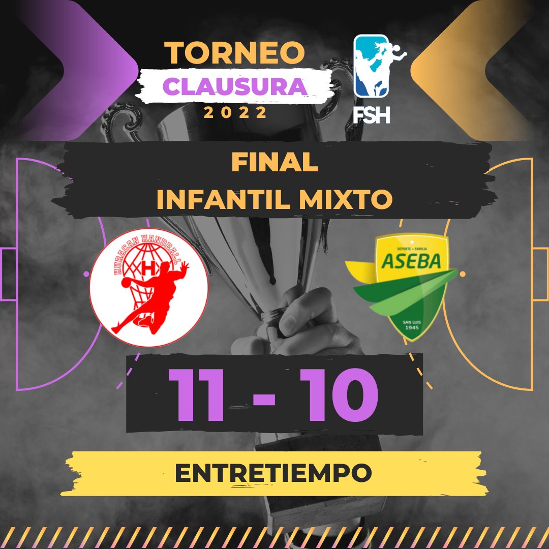 🤾‍♂️🤾‍♀️TORNEO CLAUSURA 2022 🤾‍♂️🤾‍♀️
🏆FINAL - INFANTIL MIXTO
ENTRETIEMPO
Club Huracán 11 - 10 Club Aseba

Transmisión por el YouTube de la Federación Sanluiseña de Handball
youtube.com/watch?v=y03LWx…