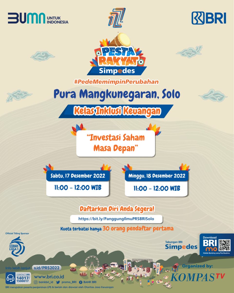 jametglowup's tweet photo. Yuk ikuti kelas inklusi keuangan biar bisa ikutan investasi untuk masa depan #PestaRakyatSimpedesSolo2022
PRSSolo 2022 https://t.co/S6rZxga2zf