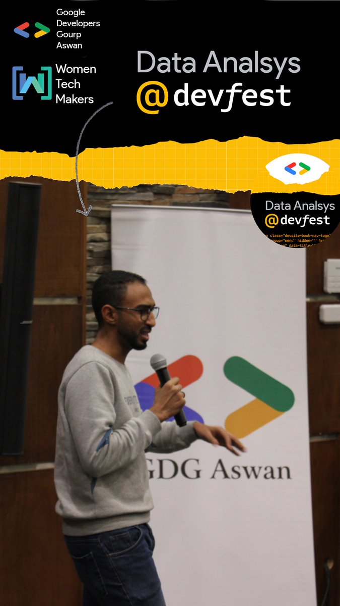 GdgAswan's tweet photo. Data Analysis Session
Eng. Mahmoud Hossam
#GDG 
#DevFest
 #DevFest2022 
#DevFestAswan
 #DevFestAswan2022 https://t.co/GkBHqONPI4