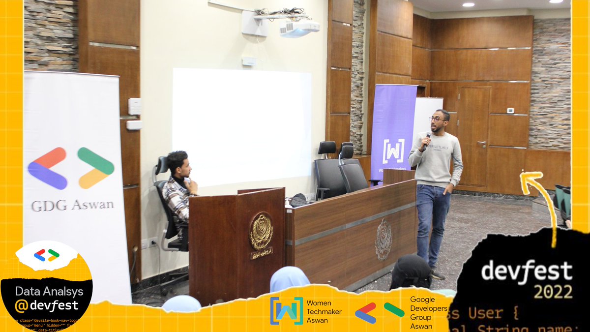 Data Analysis Session
Eng. Mahmoud Hossam
#GDG 
#DevFest
 #DevFest2022 
#DevFestAswan
 #DevFestAswan2022