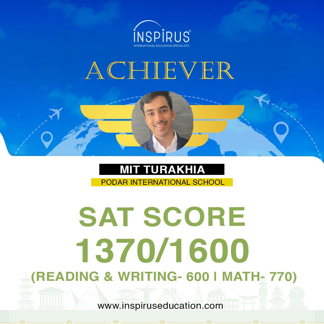 inspirusedu's tweet photo. Congratulations to our student Mit Turakhia on scoring 1370/1600 on the SAT Exam.
Get your desired SAT score with Inspirus Education SAT Prep Program.
#satexam #satprep #sattest #satpreparation #satclass #sattips #sattestprep #inspiruseducation #education https://t.co/MuJhXKt8rk