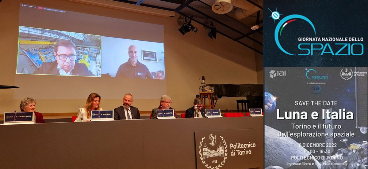 #GiornataNazionaledelloSpazio Luna e L'Italia
@IAIonline @PoliTOnews bel dibattuto con 
@astro_luca sul ruolo dell'Italia della nostra industria nella esplorazione dall'orbita bassa, #marte dei pianeti + più lontani passando per la @Luna #spaceforlife @Thales_Alenia_S @ALTECSpace