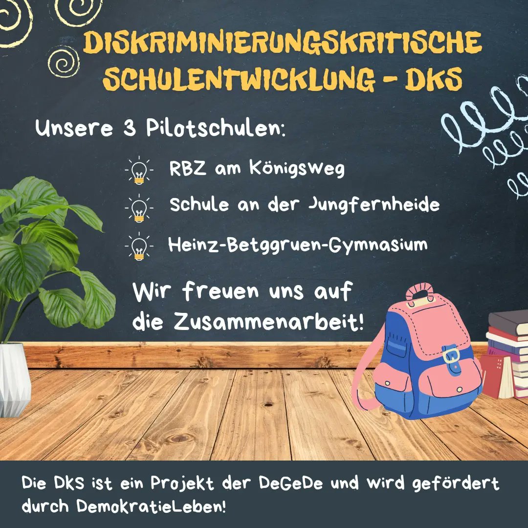 degede_de's tweet photo. Das DkS-Team freut sich auf die Zusammenarbeit mit den 3 Pilotschulen #rbzamkönigsweg #schuleanderjungfernheide #heinzberggruengymnasium #demokratieleben #schulentwicklung #degede https://t.co/Q0dPsYFjA3