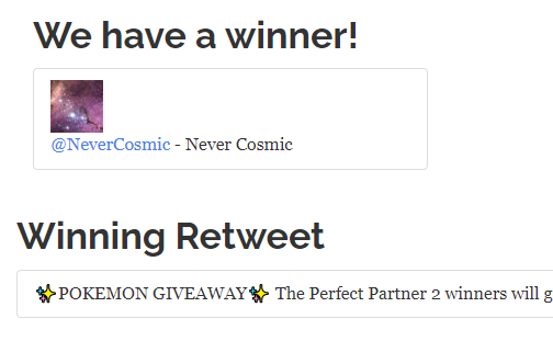 ThePokeMerchant's tweet photo. Congratulations to @NeverCosmic and @DocMcfly!!🥳
Please DM me to receive your Pokemon♥

Thank you, everyone, for joining!! We will have another one soon☺ https://t.co/vfGfEuCwcc