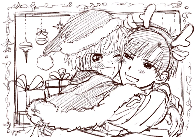 ラフ可愛く描けたからサークルカット兼ネップリにしよう🎄 
