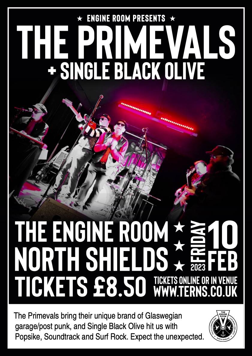 TERNSVenue's tweet photo. Feb 10th 2023 we welcome Garage Rock stalwarts THE PRIMEVALS, stopping off here on the way from Scotland to London. We also have the brilliant @Single_Bl_Olive  who hit the spot with their Popsike/Surf and film score inspired uniqueness. 
Tickets: https://t.co/ifL2ygGDrQ https://t.co/m4dnVPcltB