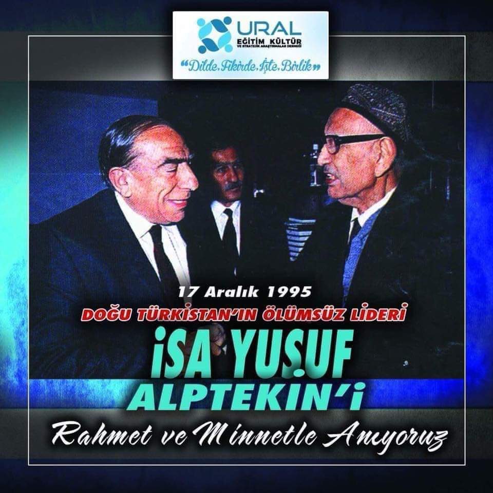 “Gönül arzu eder ki, Türkistan meselesinin halledilmesinde öncülük şerefi, Türkiye'nin hakkı olsun...” sözünün müellifi, Doğu Türkistan davasının öncülerinden İsa Yusuf Alptekin’i vefatının 27. senesinde rahmet, minnet ve özlemle anıyoruz. Ruhu şad, mekanı cennet olsun. #Ursad