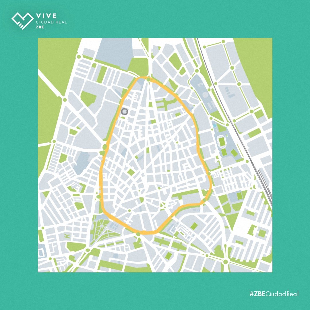 AYTO_CIUDADREAL's tweet photo. 👁 La Zona de Bajas Emisiones de Ciudad Real comprenderá el espacio limitado por la ronda.
Contemplando todo el interior del perímetro formado por la circunvalación con una superficie de 1,50 km2 y un perímetro de 4,70 km.
👉 #zbe Ciudad Real: movilidad más sostenible. https://t.co/kSZTxj7Qit