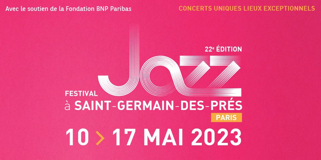 JazzStGermain's tweet photo. SAVE THE DATE ! Le 22e Festival @jazzstgermain a lieu du 10 au 17 mai 2023 et fêtera son retour dans des lieux remarquables des 5e et 6e #paris ! Rdv en janvier pour plus d’infos 😊
Toute l’équipe vous souhaite de très belles fêtes de fin d’année 🎶🎄🎉 #festival #concert #jazz https://t.co/0gU0XTubSK
