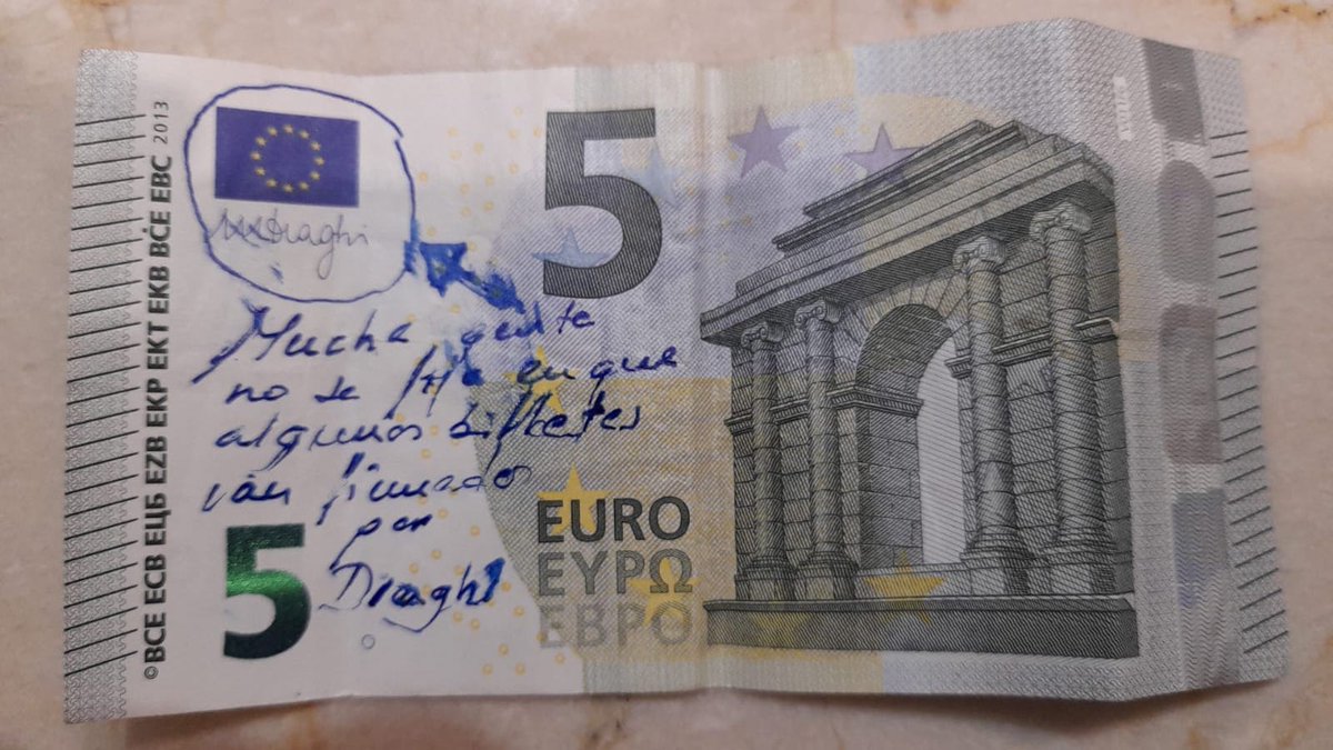 Ratonet3's tweet photo. Nunca sabemos qué billetes nos traerá la vida. Lo que sí sabemos es intervenirlos literariamente. 🧵👇
#LetraLAB #BiblioReto https://t.co/4jcEVoJE82