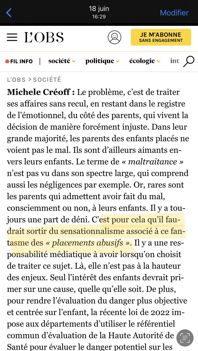 Bonjour <a href="/CreoffM/">Créoff Michèle</a> 
Lorsque nous affirmons qu’il y a des #PlacementAbusifs vous affirmez lors d’une interview que la situation des mamans comme <a href="/maman_desenfant/">Pauline BOURGOIN</a> relevaient du fantasme…
Vous clamez que les services n’ont pas les moyens et en même temps tout va bien #MeTooASE #Vitré