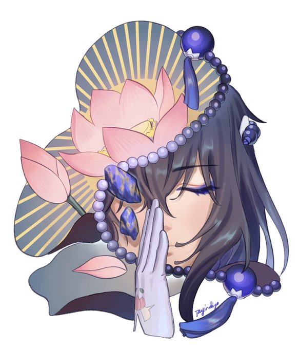 「closed eyes lotus」 illustration images(Latest)