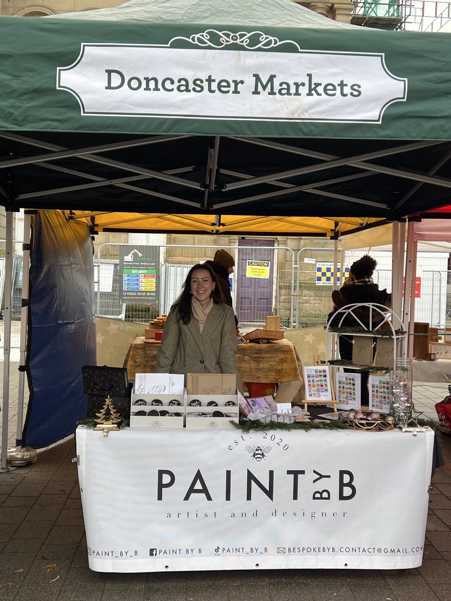 emyr_wyn's tweet photo. If you’re at ⁦⁦@Doncaster_Mkts⁩ today visit the #Christmas #Market and see my lovely granddaughter’s work - buy personalised Christmas #gifts from ⁦@paint_by_b⁩ and copies of our book ‘Doncaster Alphabet’
#Doncaster #doncasterisgreat https://t.co/PIoD4UmOY1