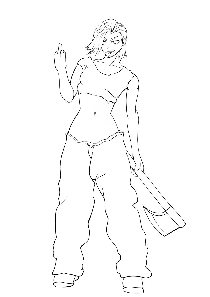 Q_Yuumo's tweet photo. Pretty happy with the result of the lineart https://t.co/6QkX8P2rHU