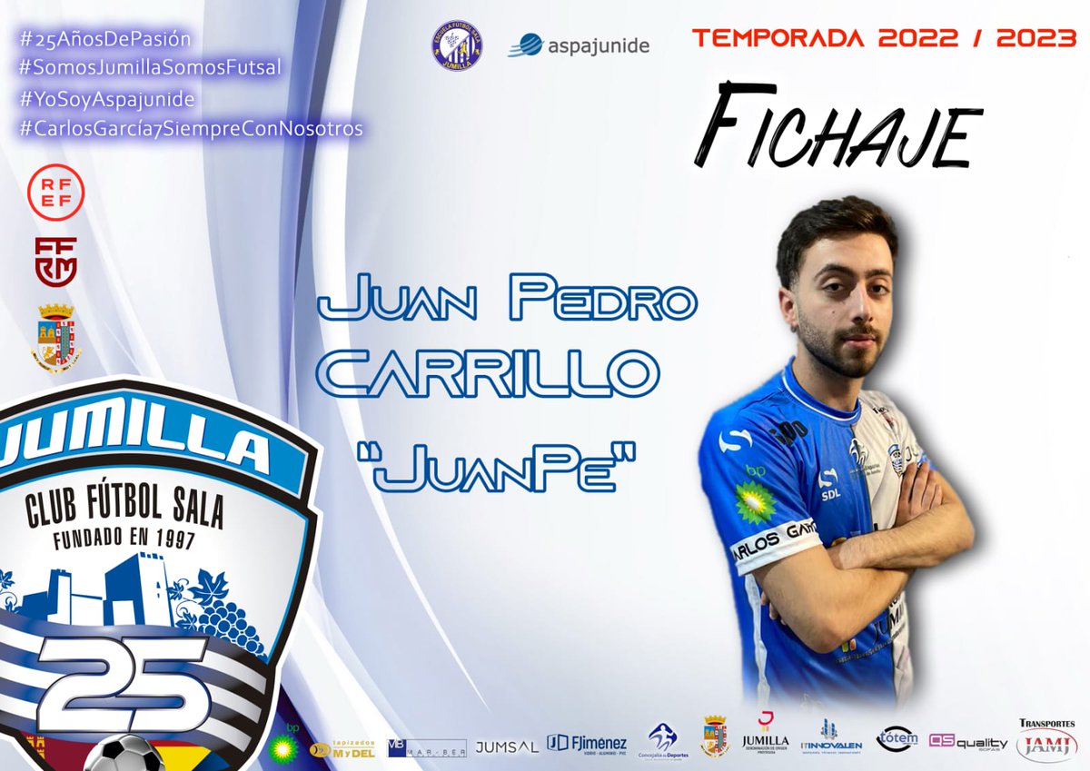 🔔 FICHAJE 🔏

📣 JuanPe nuevo fichaje del CFS Jumilla.

📝 El jugador de Alcantarilla de 21 años es Pívot y ha pasado por Paulo Roberto, CD El Puerto, Imperial y viene  de jugar en tercera en el club de su ciudad.