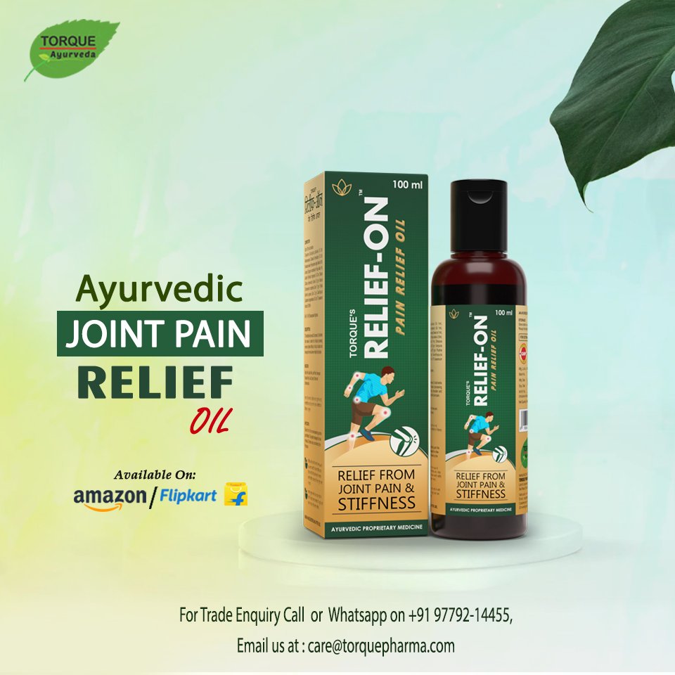 TorqueAyurveda's tweet photo. The core of #ReliefOnOil is rooted in bringing ayurvedic goodness to you for your bone and joint health. Try #ReliefOn Ayurvedic oil and experience first-hand the healing properties of natural herbs. Buy your pack now at @amazonIN https://t.co/JggbwLpnA2 https://t.co/6R5M9b45UN