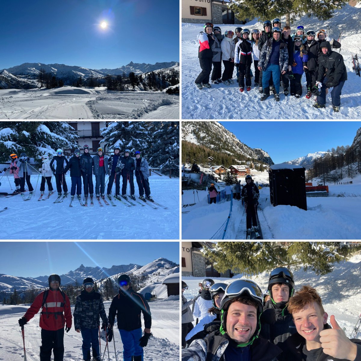 Brilliant first morning of skiing. All students have got to grips with the basics really quickly, and are looking forward to progressing up the slopes in the afternoon. <a href="/HalsburySki/">Halsbury Ski Trips</a> #HumSki