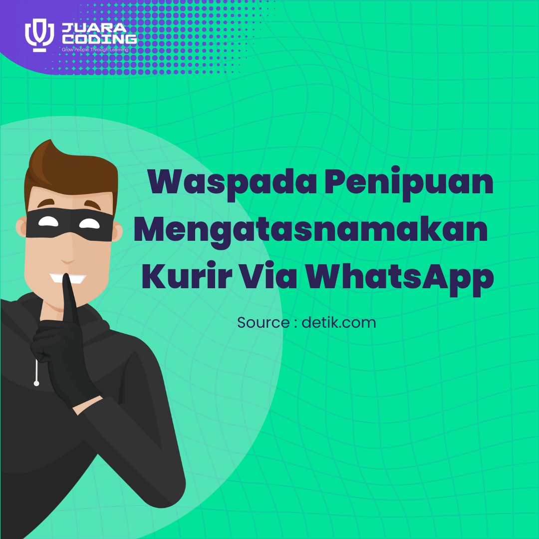 JuaraCoding's tweet photo. Guys! Waspada penipuan beratasnamakan kurir!

A thread https://t.co/7xkgZDYQ0G