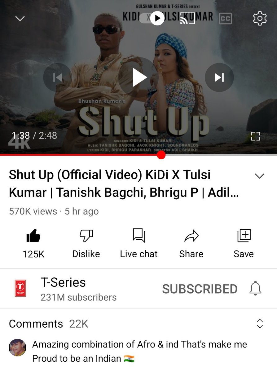 jeffmore_gh's tweet photo. Kidi collaborates with Tulsi Kumar an Indian female superstar on Shut up song and it's being premiered on T-series YouTube channel( one of the most subscribed channels in the world. Kidi is selling Ghana and himself on the global market.
#IndiaAfrofusion
#KidiAndTK
#Jeffmore✍ https://t.co/Eh1X64RHOL