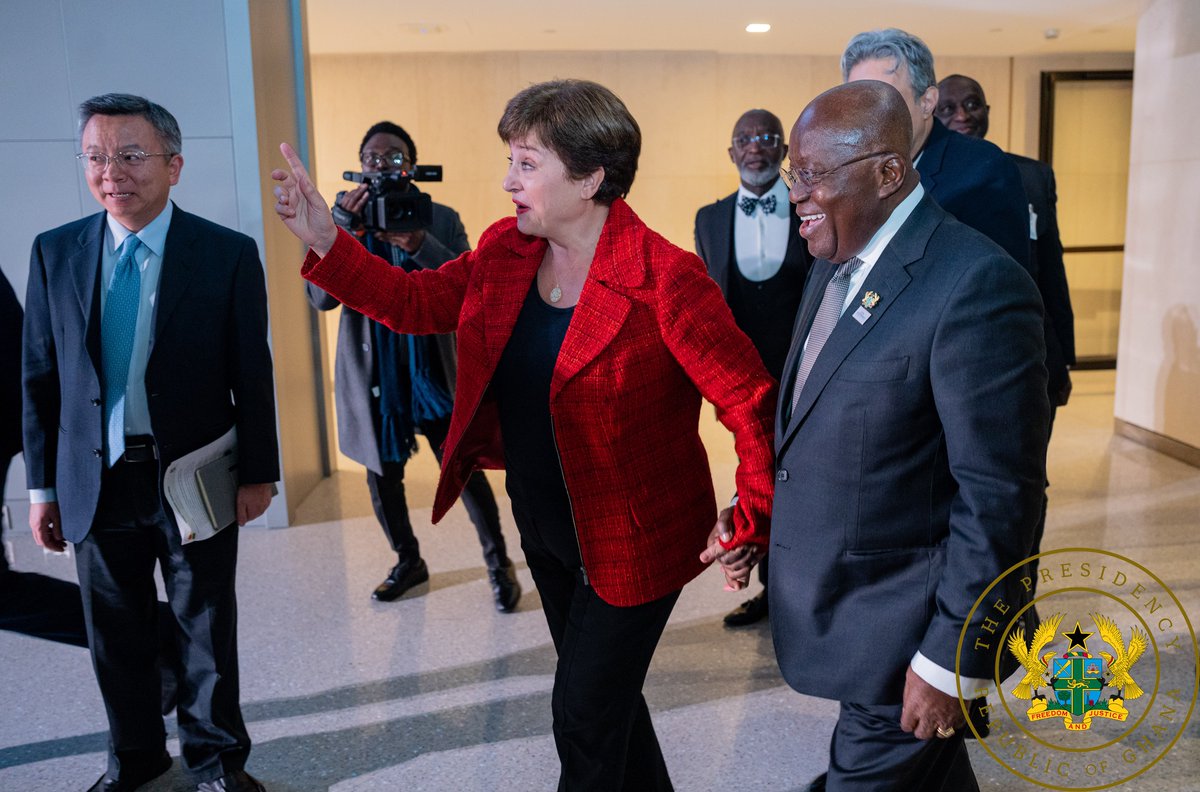 KusiIsaiah's tweet photo. H.E Nana Addo has an encountered with Kristalina Georgieva Managing Director - International Monetary Fund (IMF) https://t.co/QcoRukIBN1