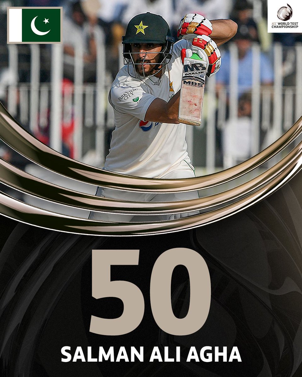 A fighting fifty from Salman Ali Agha 👏

#PAKvENG | #WTC23 | 📝: bit.ly/WTC-PAKvENG-3r…
