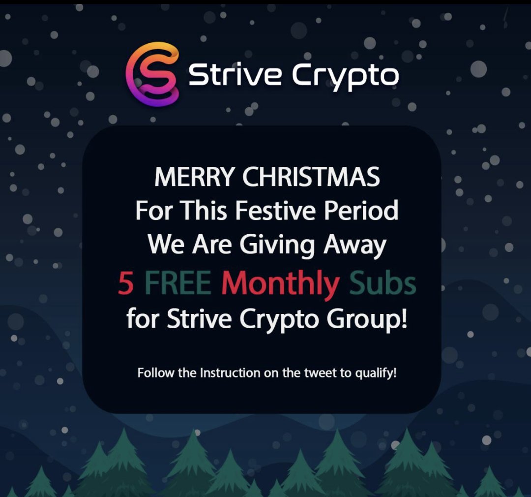 Tradertim's tweet image. Holiday #Giveaway 🎄🎅

5 free subs to the discord 

One winner chosen per day from the 21st to the 25th of December

Rules:

Follow 👇
@PSSG_KC @trader_tim_ @StriveCrypto 
Like
Retweet

Current members will be included in this giveaway
Winner chosen at random
$btc $eth #crypto