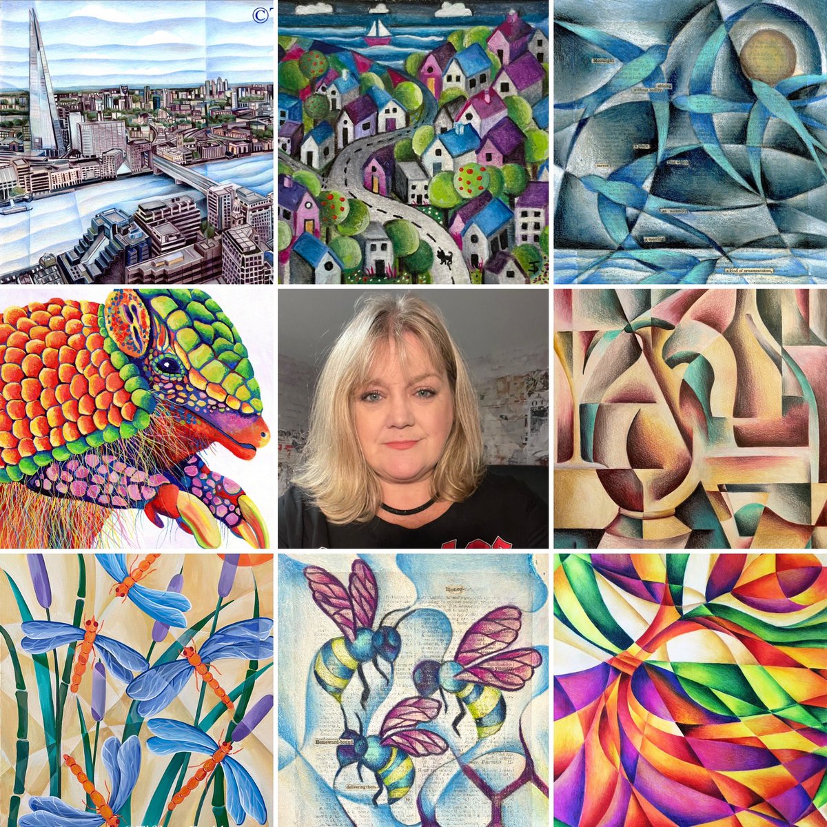 tiffanyjbudd's tweet photo. #artvsartist Some of my new artwork with me in the middle! To see all my work pop along to my shop https://t.co/aIlnkAc5o4 
#mhhsbd #selfemployed #artist https://t.co/nqyB9e4klJ