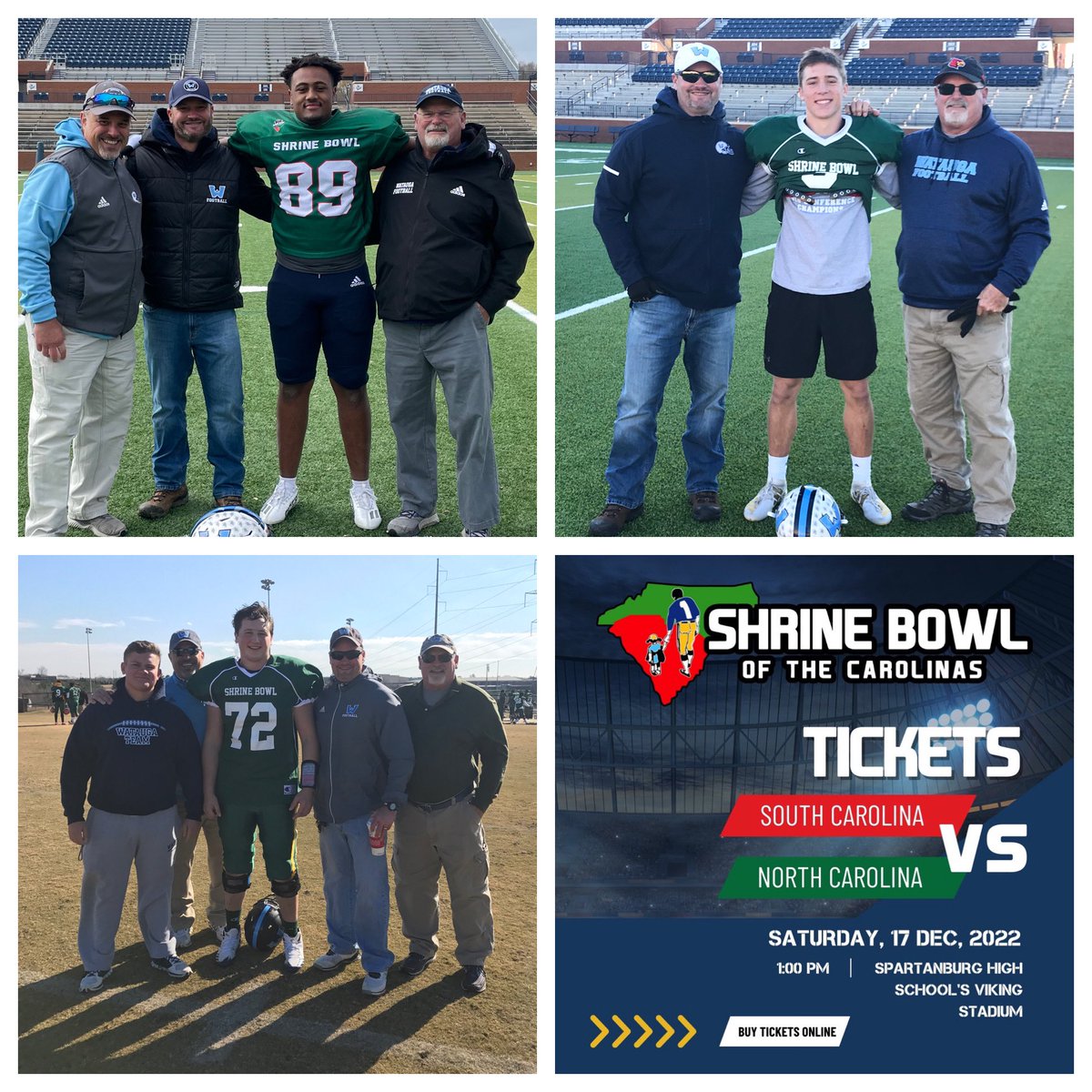 Shrine Bowl today at 1 pm! Looking forward to watching <a href="/isaiah_shirley/">Isaiah Shirley</a>. Fortunate to have three shrine players from Watauga High play in the last 3 out of 4 Shrine Bowl games.  Isaiah was selected as one of the captains for TEAM NC!  Go NC!!!!! <a href="/AndersonCastle7/">Anderson Castle</a> <a href="/joshuaheadlee/">Josh Headlee</a>