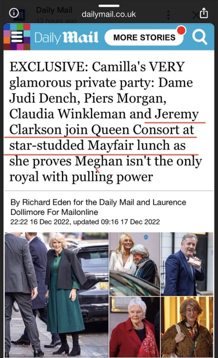 Camilla the #QueenofBullies 
There is a video of her mocking #MeghanMarkIe when she was pregnant. Here she is wining and dining her abusers. Now she hypocritically masquerades as a champion against domestic violence. 
#16daysofactivism 
#HarryandMeghanNetflix