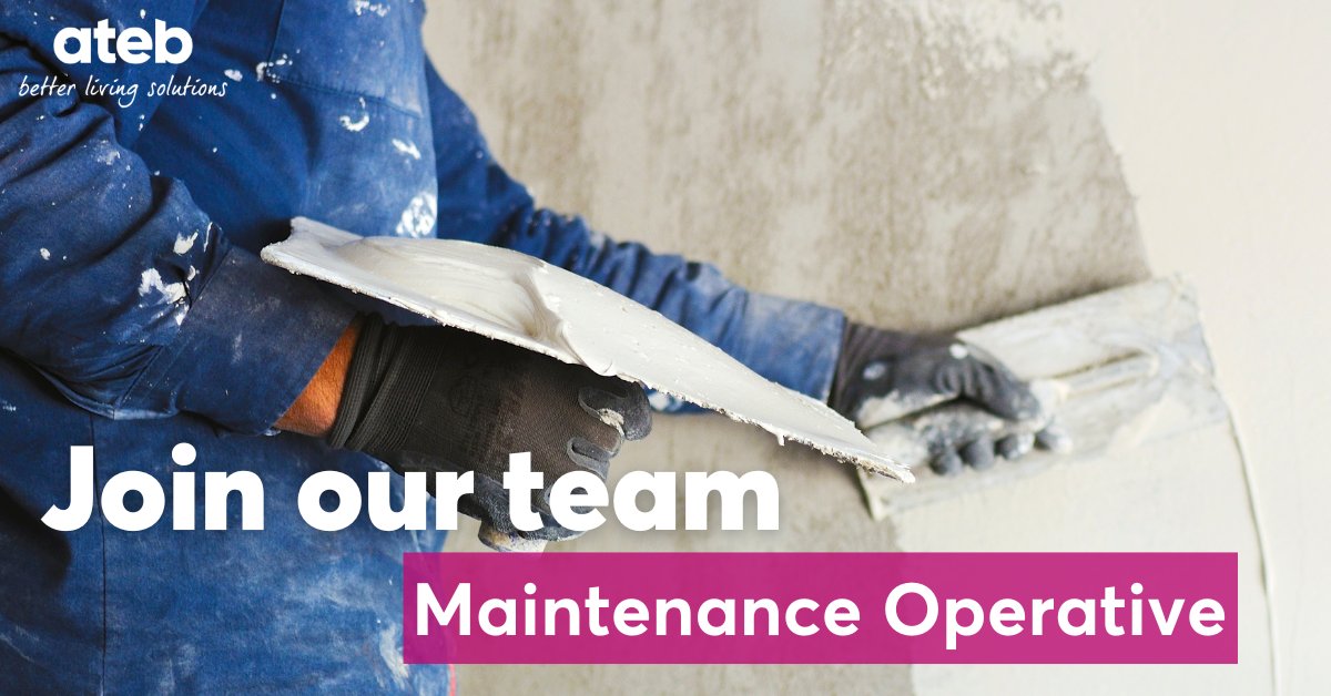 Do you have experience in wet trade? If so, you could be our next Maintenance Operative!

If you like the sound of 33 days' leave per year &amp; working in a rewarding sector, then this could be the role for you. Apply here: ow.ly/c18s50LWyI3

#WeAreAteb
#ThisIsHousing