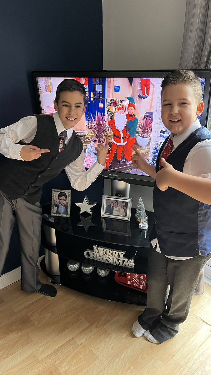 Happy boys getting recognition on <a href="/cbbc/">CBBC</a> Blue Peter for delivering presents and cheering up residents in local care home 💙 @DeltaNorbridge @RavenClass4 @KingfisherY6