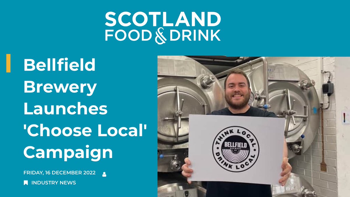 TheBellfield's tweet photo. Weโve launched a new campaign: Think Local - Drink Local, calling on the nationโs army of beer fans to support their local independent breweries.ย
Read more ๐ https://t.co/hA7FspSEwz ๐๏ธ๐ป
#ThinkLocalDrinkLocal @foodanddrinksco https://t.co/O6dwmUzSwm