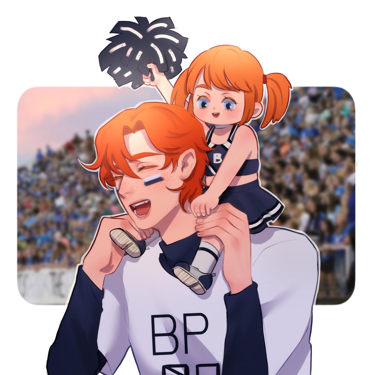 R_bpm2's tweet photo. #BPM2_Homecoming l #BPM2_HomeMatch

17•12 |  19.00pm

มาสคอตตัวโตและเชียร์ลีดเดอร์ตัวน้อยส่งเสียงเชียร์ก็ต้องคอยหันกลับมาเพื่อเก๊กท่าให้กล้องที่มาขอถ่ายความน่ารักของเมแกนเป็นระยะ

“ป���ะป๋าหนูมองไม่เห็น” เขารีบจับเธอขึ้นขี่คอก่อนจะพลาดช็อตสำคัญ

(พ่อลูกพร้อมเชียร์มาถ่ายรูปกันได้) https://t.co/4nMYFW6voJ