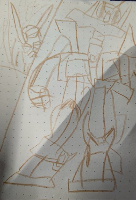娘氏が描いたRX-78ガンダム。顔のアップがカットインしてる! 
