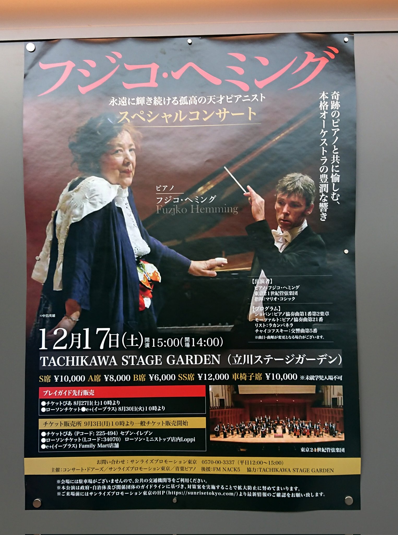 フジコ・ヘミング スペシャルコンサート チケット2枚 | www