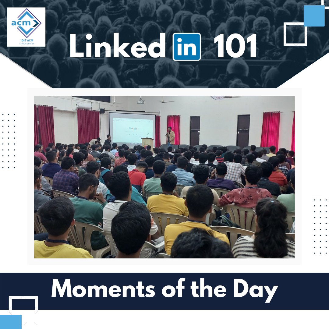 IOIT_ACM's tweet photo. IOIT ACM Student Chapter conducted an event 'LinkedIn 1o1' on Saturday, 17/12/2022 exclusively for FE Chapter Members. Students were taught how to build their professional LinkedIn account from scratch and grow their network organically through this media.
#ioitacm #aissms https://t.co/jYYGqYbSa8