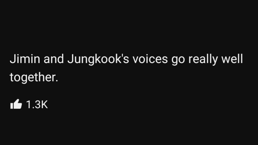 "Jimin and jungkook's voices go really well together" : a thread